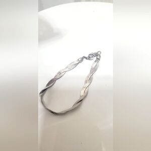 925 Sterling Silver Double Twist Bracelet. Herringbone Boho Twisted Bracelet. 🌴